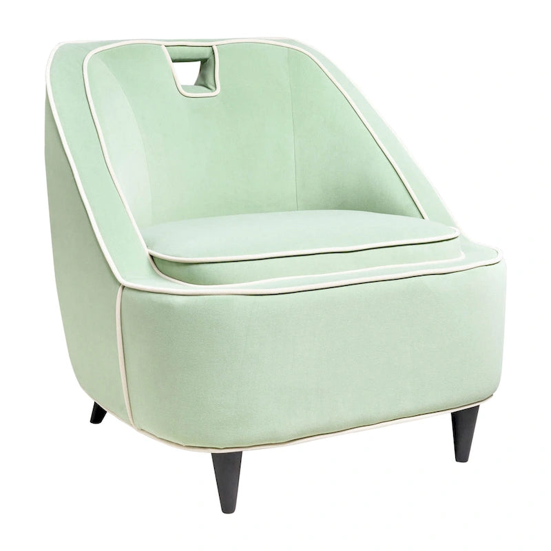 Fauteuil d'appoint bicolore rembourré moderne - 28 x 30 x 31