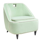 Fauteuil d'appoint bicolore rembourré moderne - 28 x 30 x 31