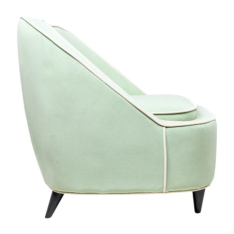 Fauteuil d'appoint bicolore rembourré moderne - 28 x 30 x 31