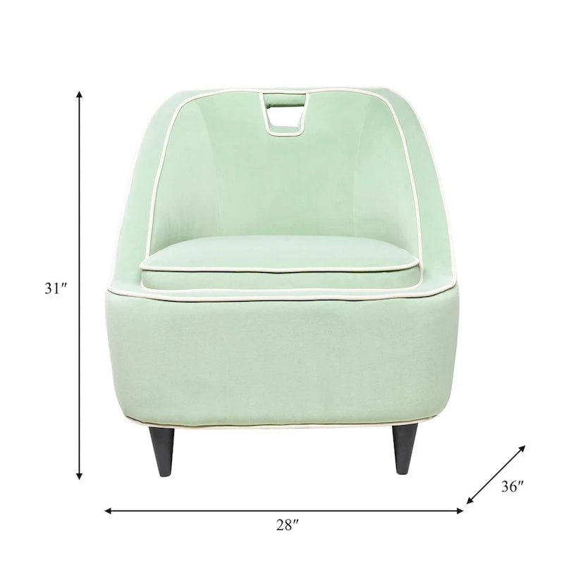 Fauteuil d'appoint bicolore rembourré moderne - 28 x 30 x 31