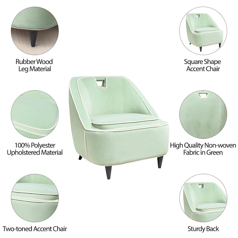 Fauteuil d'appoint bicolore rembourré moderne - 28 x 30 x 31