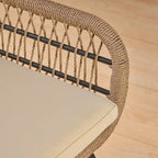 Fauteuils club d'intérieur en acier et corde avec coussins (Lot de 2)