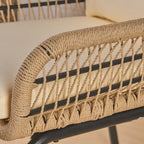 Fauteuils club d'intérieur en acier et corde avec coussins (Lot de 2)