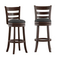 Tabouret de bar pivotant de 74 cm à dossier échelle et assise rembourrée