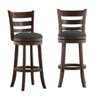 Tabouret de bar pivotant de 74 cm à dossier échelle et assise rembourrée