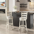 Tabouret de bar pivotant de 74 cm à dossier échelle et assise rembourrée