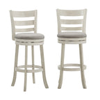 Tabouret de bar pivotant de 74 cm à dossier échelle et assise rembourrée