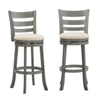 Tabouret de bar pivotant de 74 cm à dossier échelle et assise rembourrée