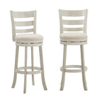 Tabouret de bar pivotant de 74 cm à dossier échelle et assise rembourrée