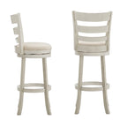 Tabouret de bar pivotant de 74 cm à dossier échelle et assise rembourrée