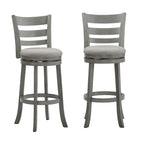 Tabouret de bar pivotant de 74 cm à dossier échelle et assise rembourrée