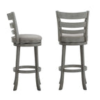 Tabouret de bar pivotant de 74 cm à dossier échelle et assise rembourrée