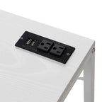 Bureau de travail avec station de charge et étagères à 4 niveaux