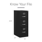 Classeur vertical de 22 po de profondeur à 3 tiroirs pour documents format lettre