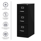 Classeur vertical de 22 po de profondeur à 3 tiroirs pour documents format lettre