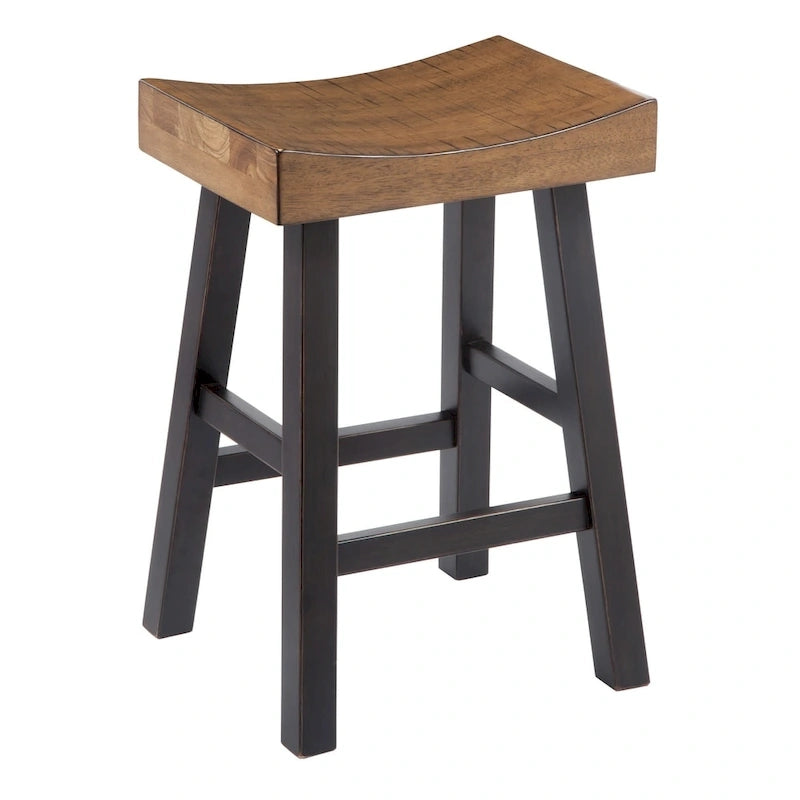 Tabourets de bar sans dossier bicolores (lot de 2)