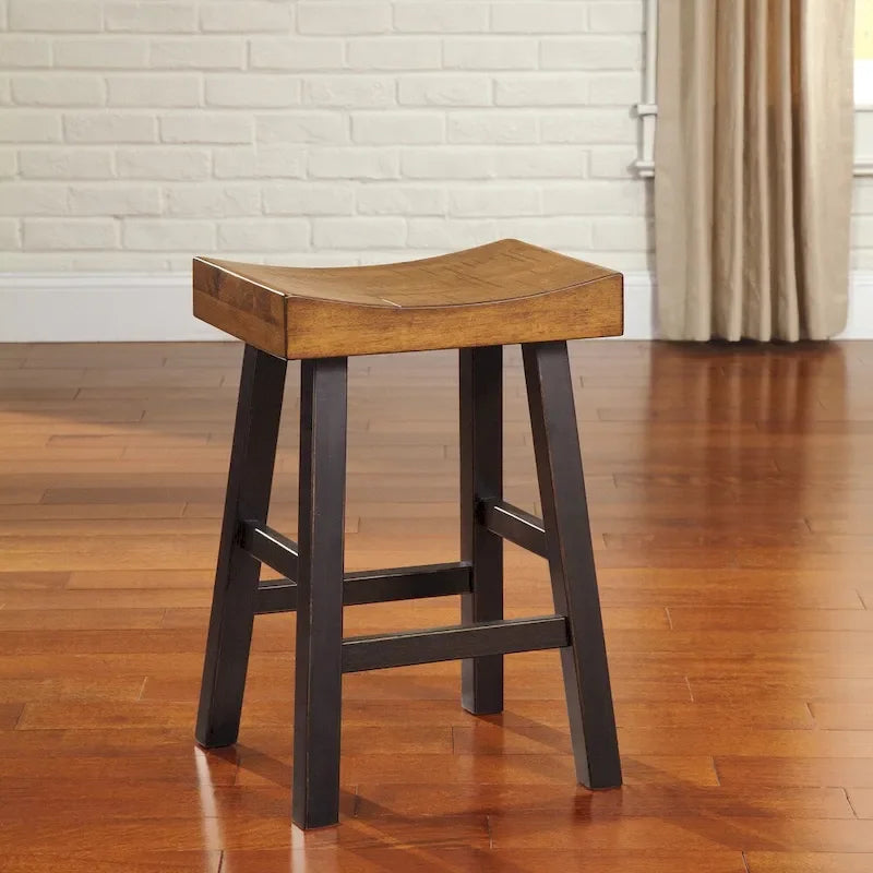 Tabourets de bar sans dossier bicolores (lot de 2)