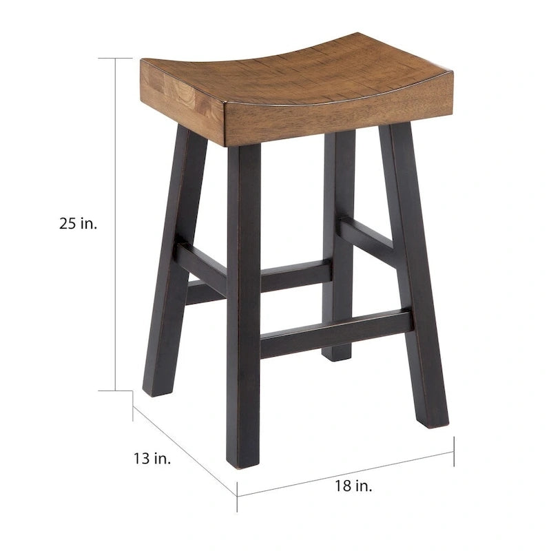 Tabourets de bar sans dossier bicolores (lot de 2)