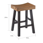 Tabourets de bar sans dossier bicolores (lot de 2)