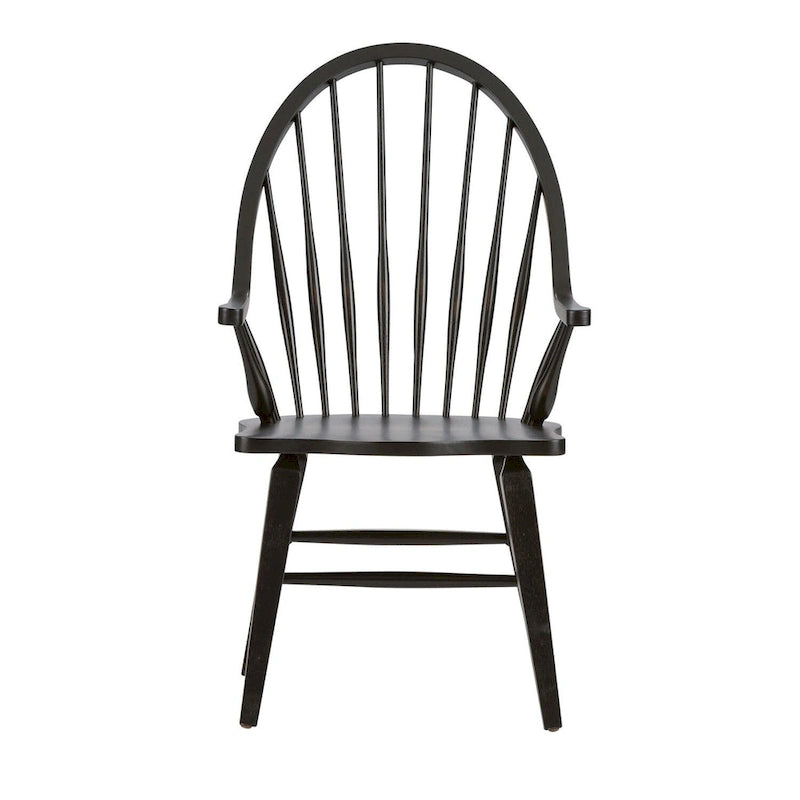 Chaise à dossier Windsor avec accoudoirs - Noir
