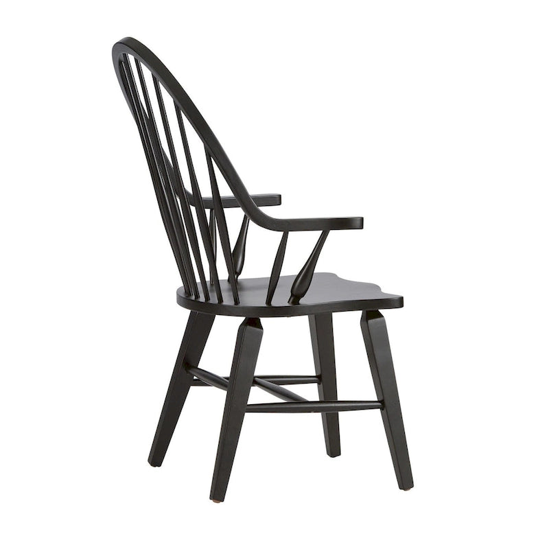 Chaise à dossier Windsor avec accoudoirs - Noir