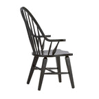 Chaise à dossier Windsor avec accoudoirs - Noir
