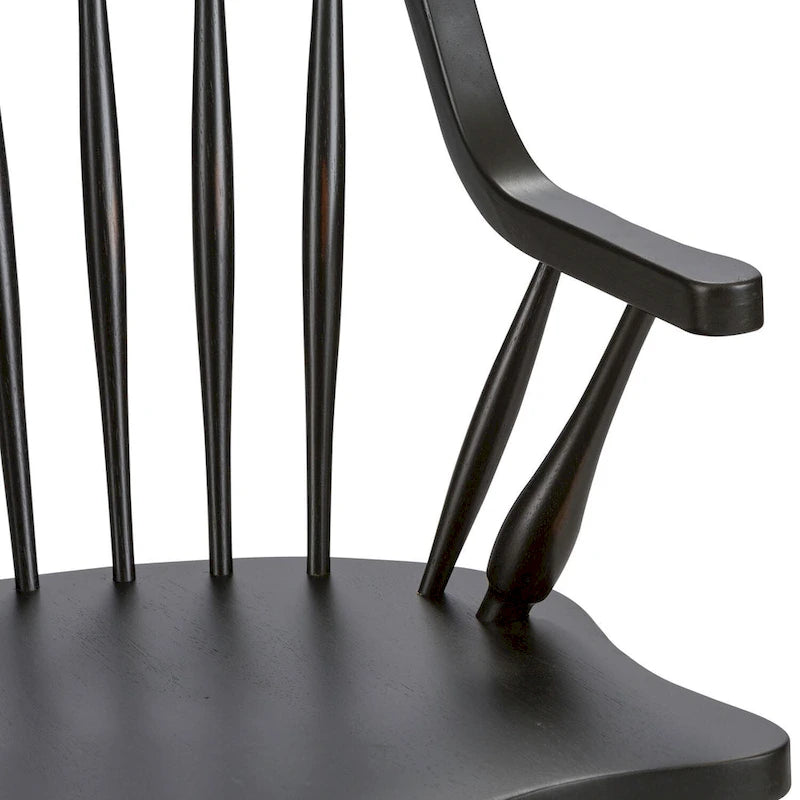 Chaise à dossier Windsor avec accoudoirs - Noir