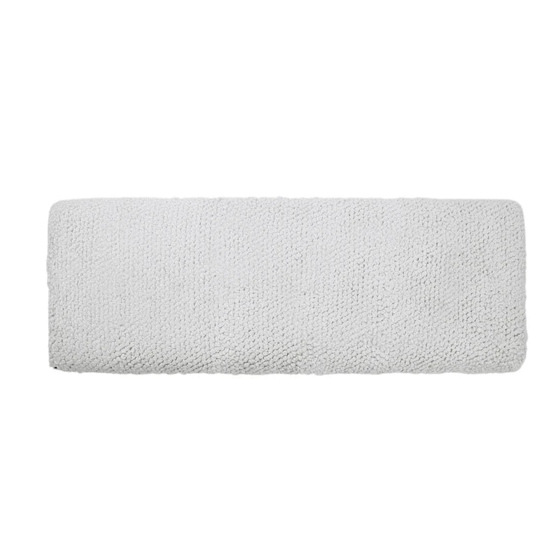 Banc double rembourré de 122 cm avec assise en tissu bouclé et base en métal