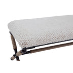 Banc double rembourré de 122 cm avec assise en tissu bouclé et base en métal