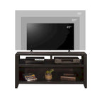 Meuble TV 122 cm pour téléviseurs jusqu'à 55 pouces, finition moka, aucun assemblage requis