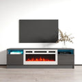 Meuble TV avec cheminée électrique et lumières LED, compatible avec les téléviseurs jusqu'à 70 pouces