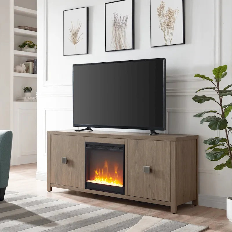 Meuble TV de 58 po avec insert de foyer électrique