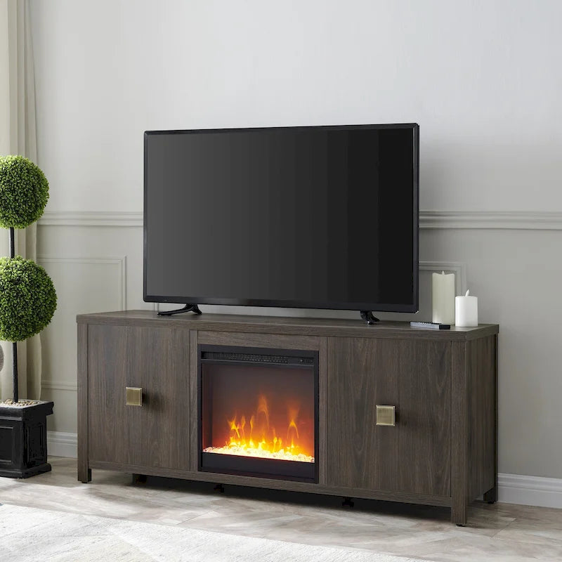 Meuble TV de 58 po avec insert de foyer électrique