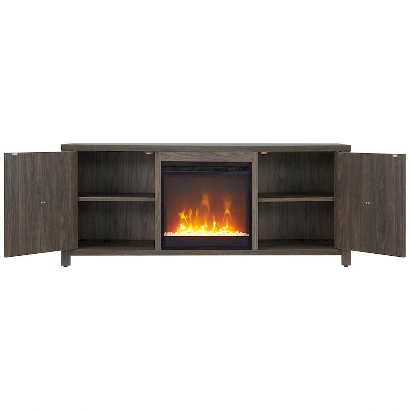 Meuble TV de 58 po avec insert de foyer électrique