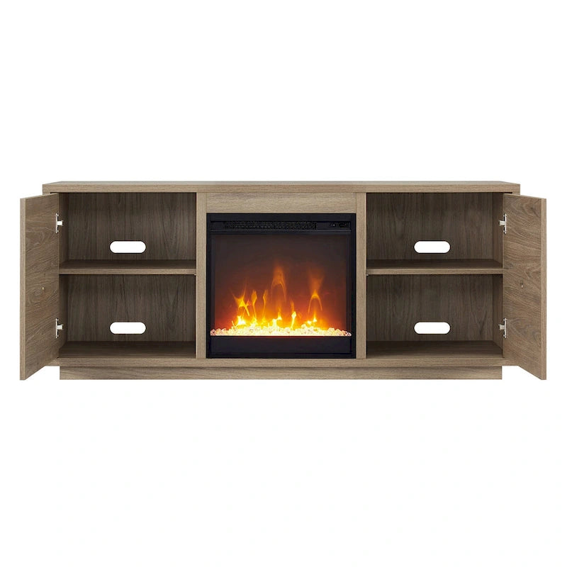 Meuble TV de 58 po avec insert de foyer électrique