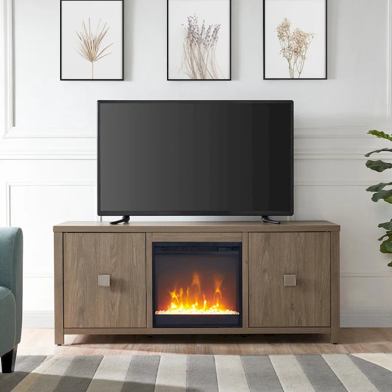Meuble TV de 58 po avec insert de foyer électrique