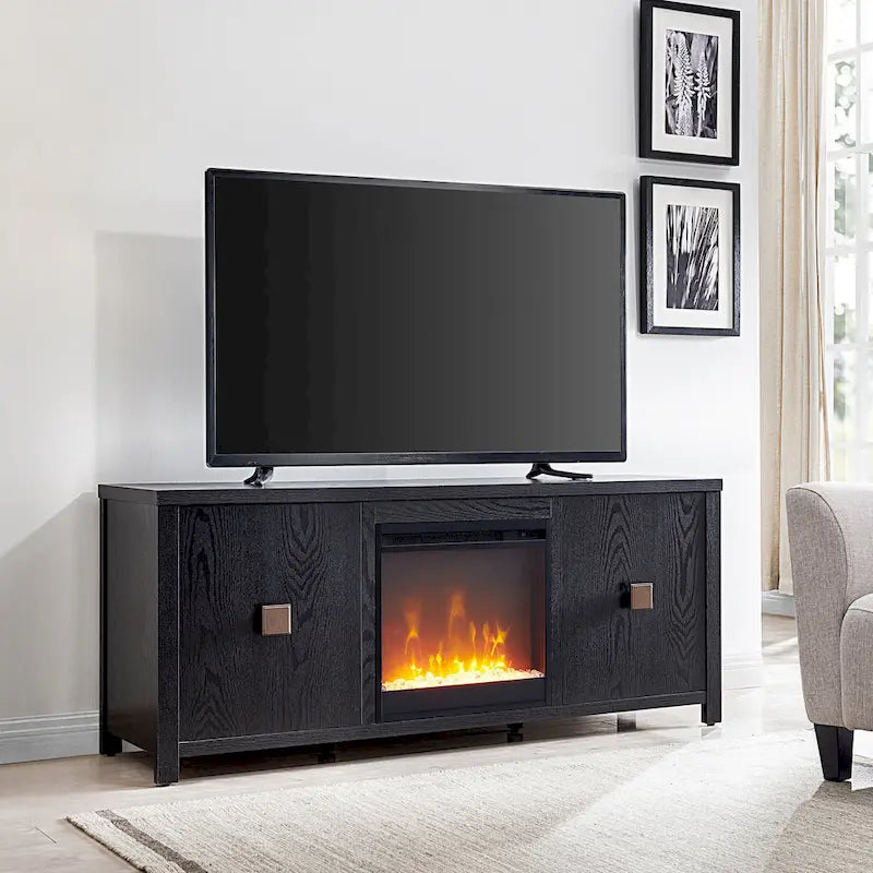 Meuble TV de 58 po avec insert de foyer électrique