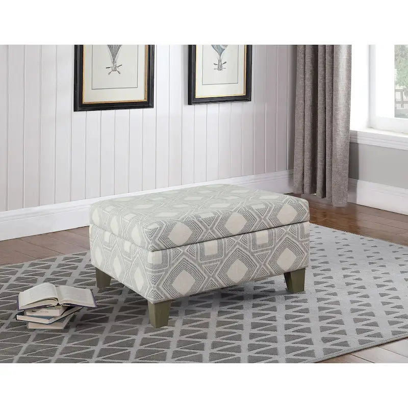 Pouf de rangement carré de 71 cm avec couvercle articulé