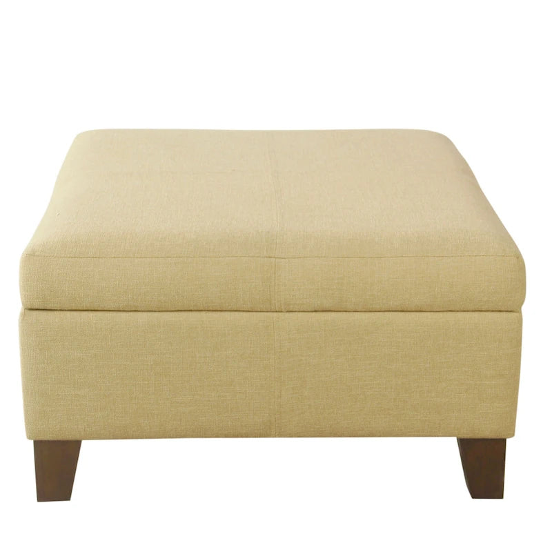 Pouf de rangement carré de 71 cm avec couvercle articulé