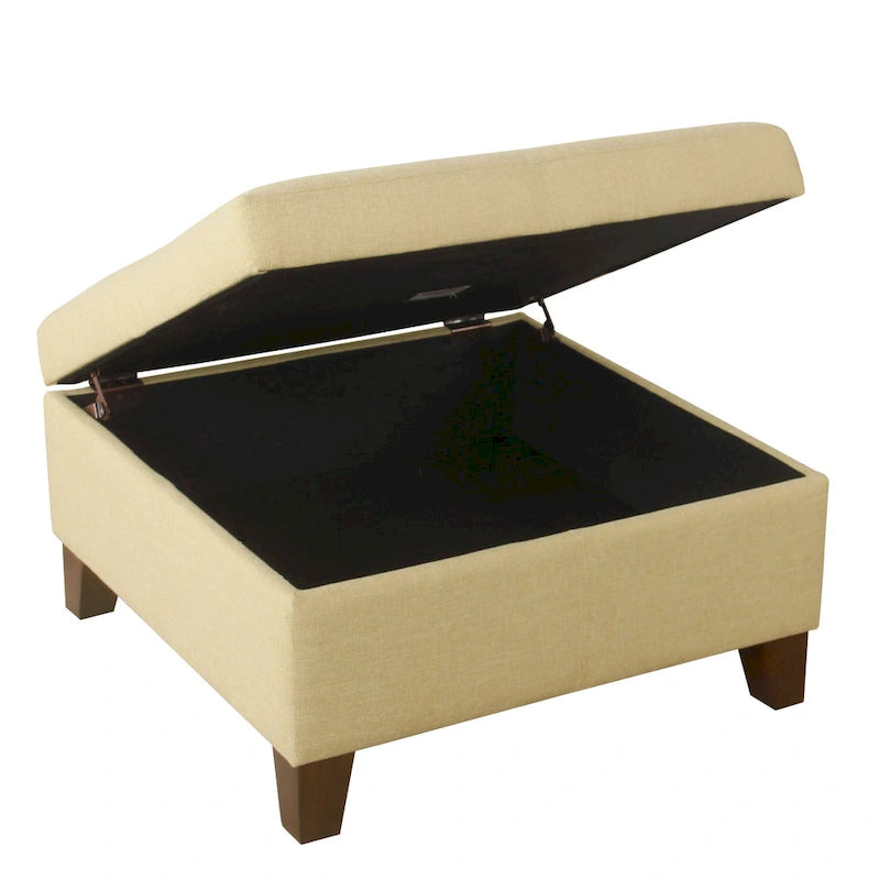 Pouf de rangement carré de 71 cm avec couvercle articulé