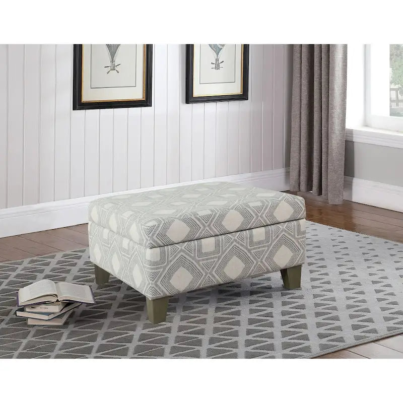 Pouf de rangement carré de 71 cm avec couvercle articulé