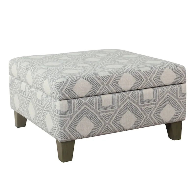 Pouf de rangement carré de 71 cm avec couvercle articulé