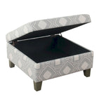 Pouf de rangement carré de 71 cm avec couvercle articulé