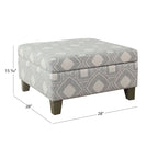 Pouf de rangement carré de 71 cm avec couvercle articulé