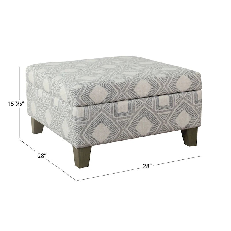 Pouf de rangement carré de 71 cm avec couvercle articulé