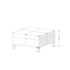 Pouf de rangement carré de 71 cm avec couvercle articulé
