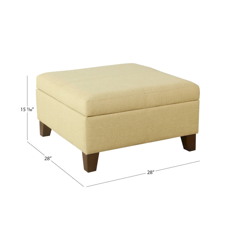 Pouf de rangement carré de 71 cm avec couvercle articulé
