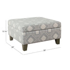 Pouf de rangement carré de 71 cm avec couvercle articulé