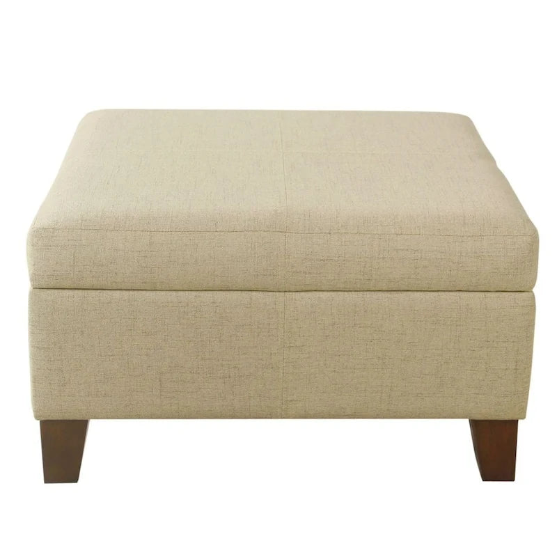 Pouf de rangement carré de 71 cm avec couvercle articulé