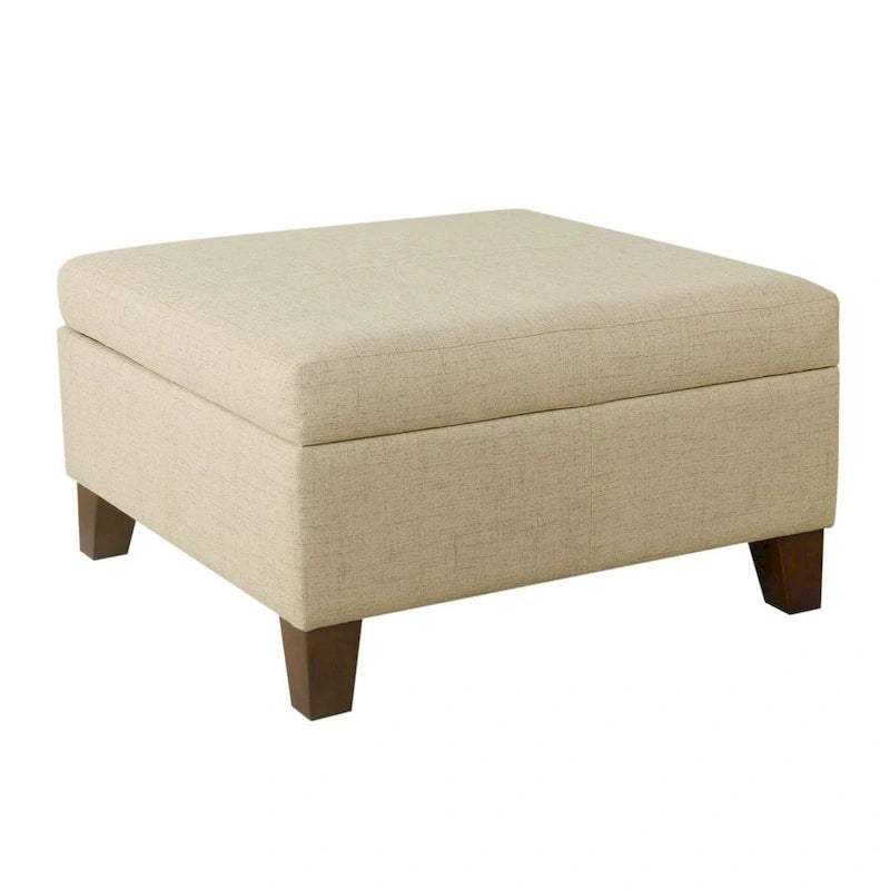 Pouf de rangement carré de 71 cm avec couvercle articulé